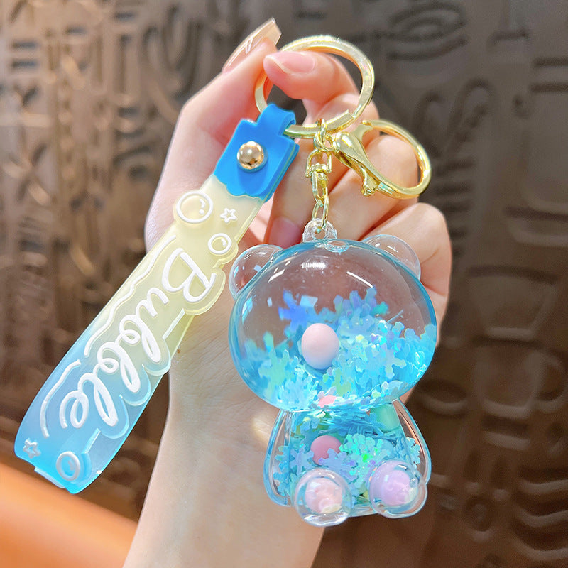Wholesale Creative Sugar Bean Bear Oil Liquid Keychain